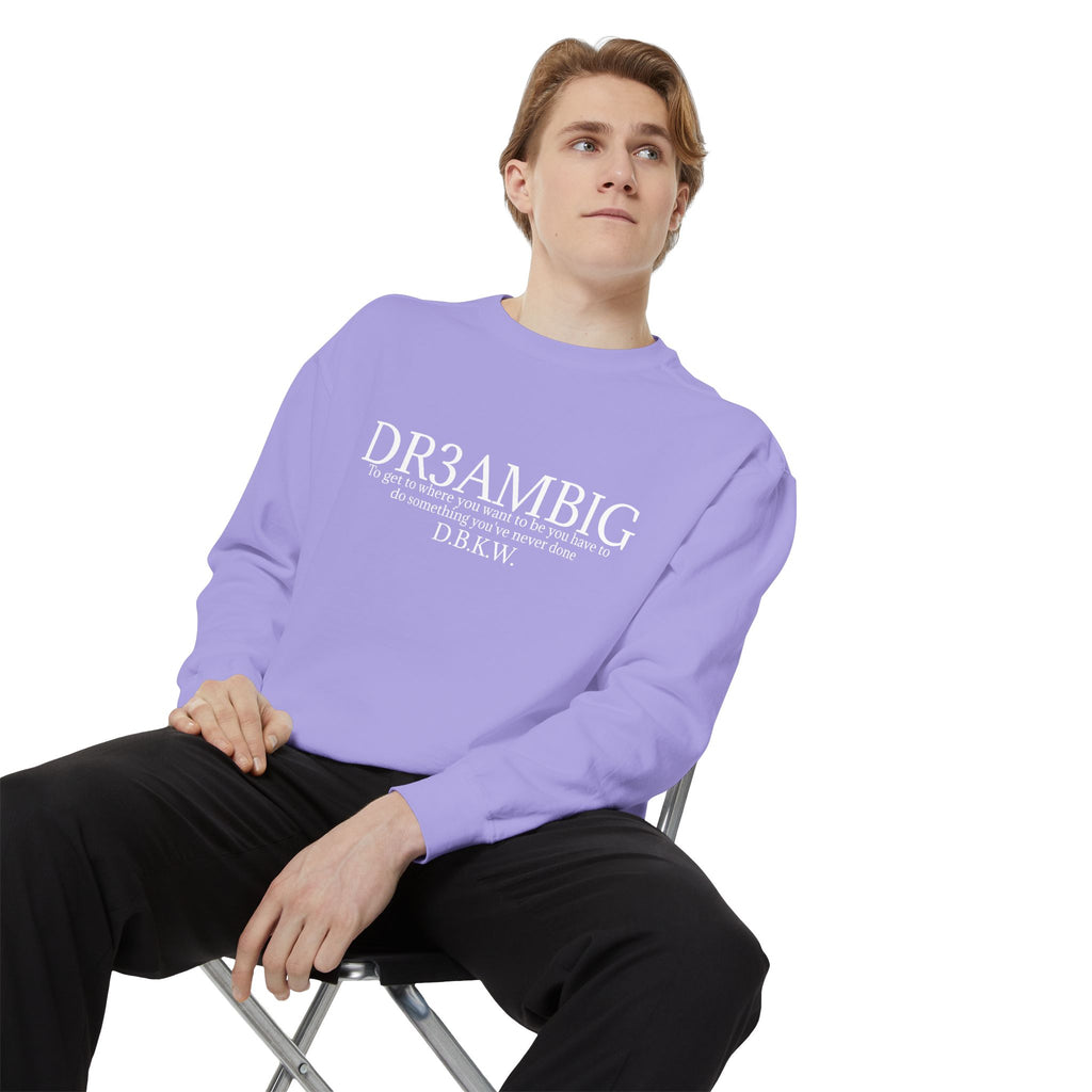 Dream Big Sweatshirt — 'DR3AMBIG' Motivational Garment-Dyed Crewneck