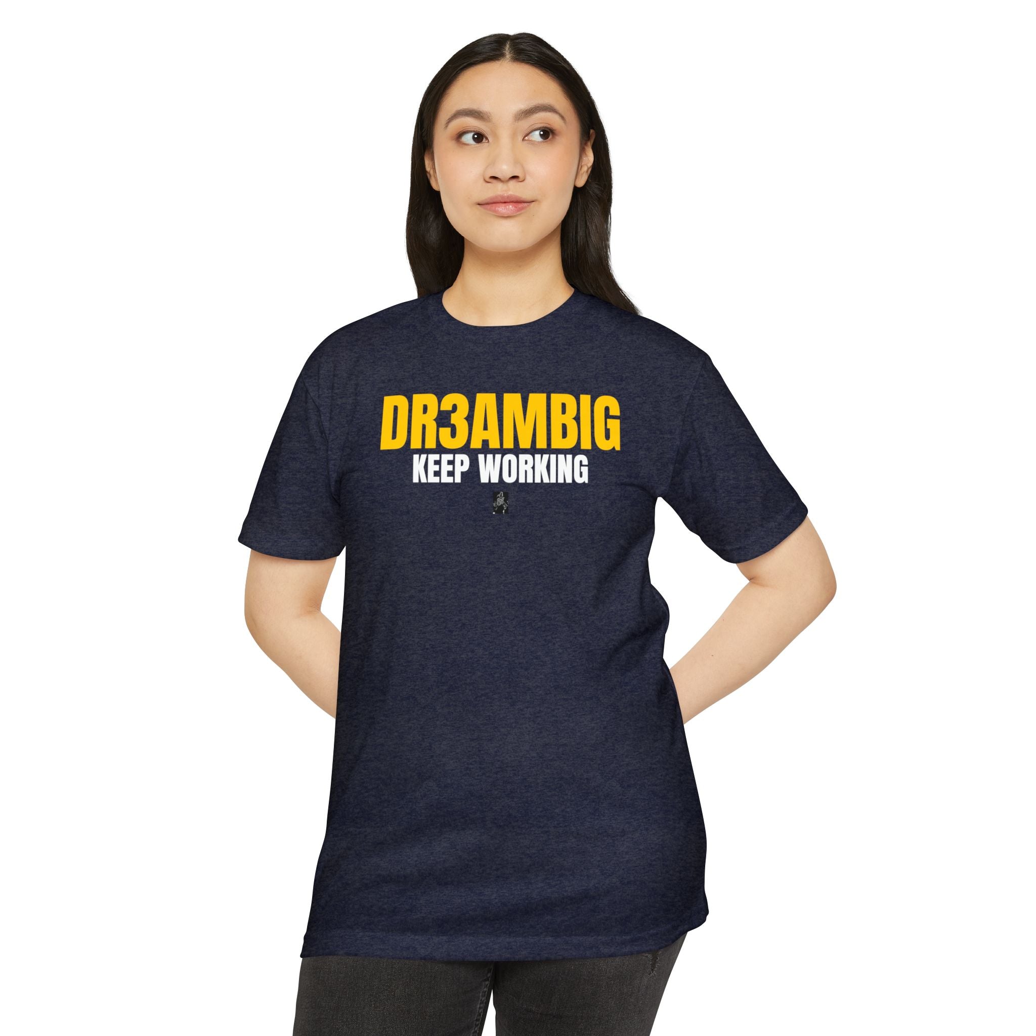 Dream Big Yellow Text T-Shirt — Bold Motivational Graphic Tee