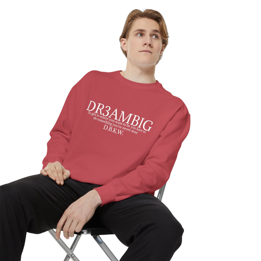 Dream Big Sweatshirt — 'DR3AMBIG' Motivational Garment-Dyed Crewneck