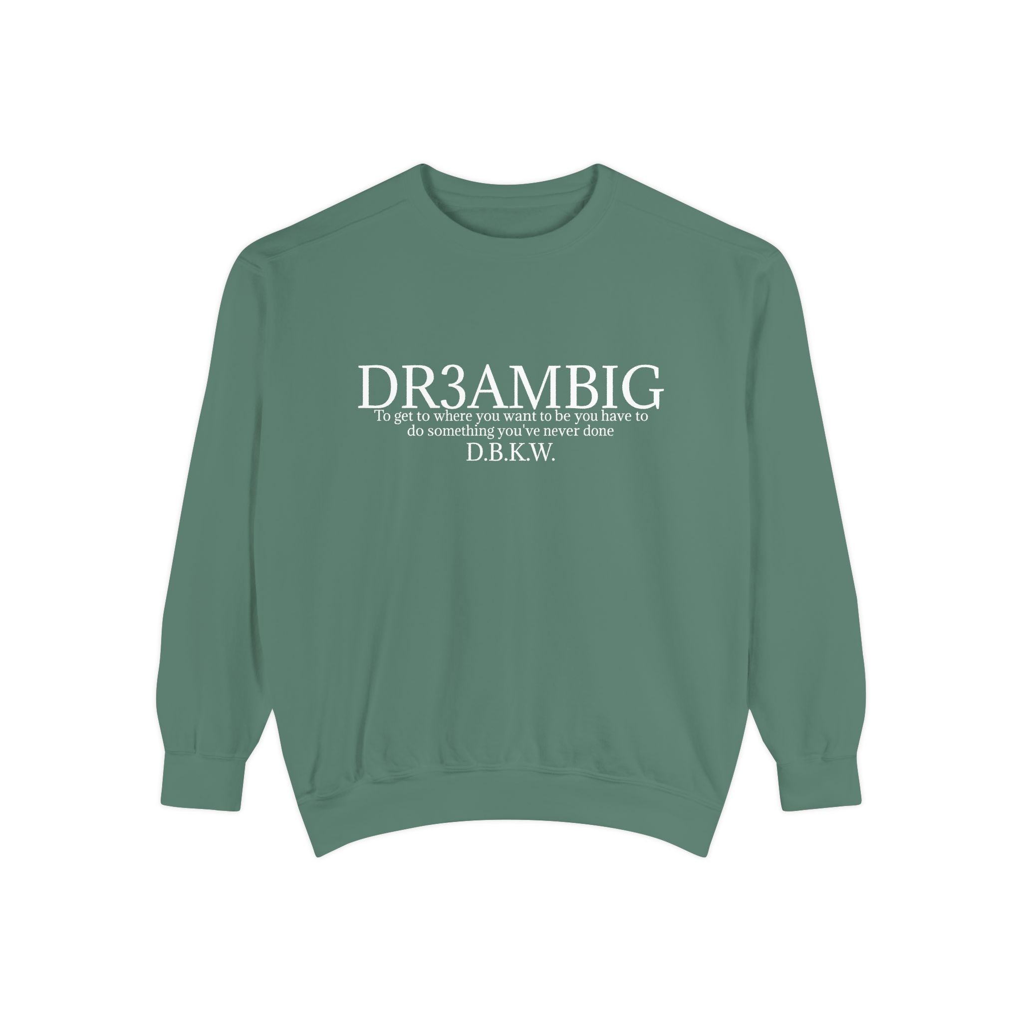 Dream Big Sweatshirt — 'DR3AMBIG' Motivational Garment-Dyed Crewneck
