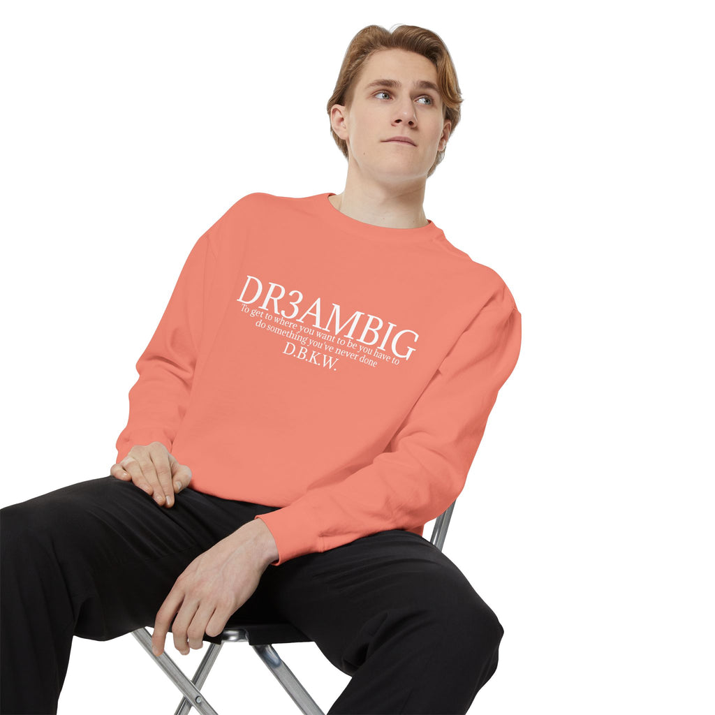 Dream Big Sweatshirt — 'DR3AMBIG' Motivational Garment-Dyed Crewneck