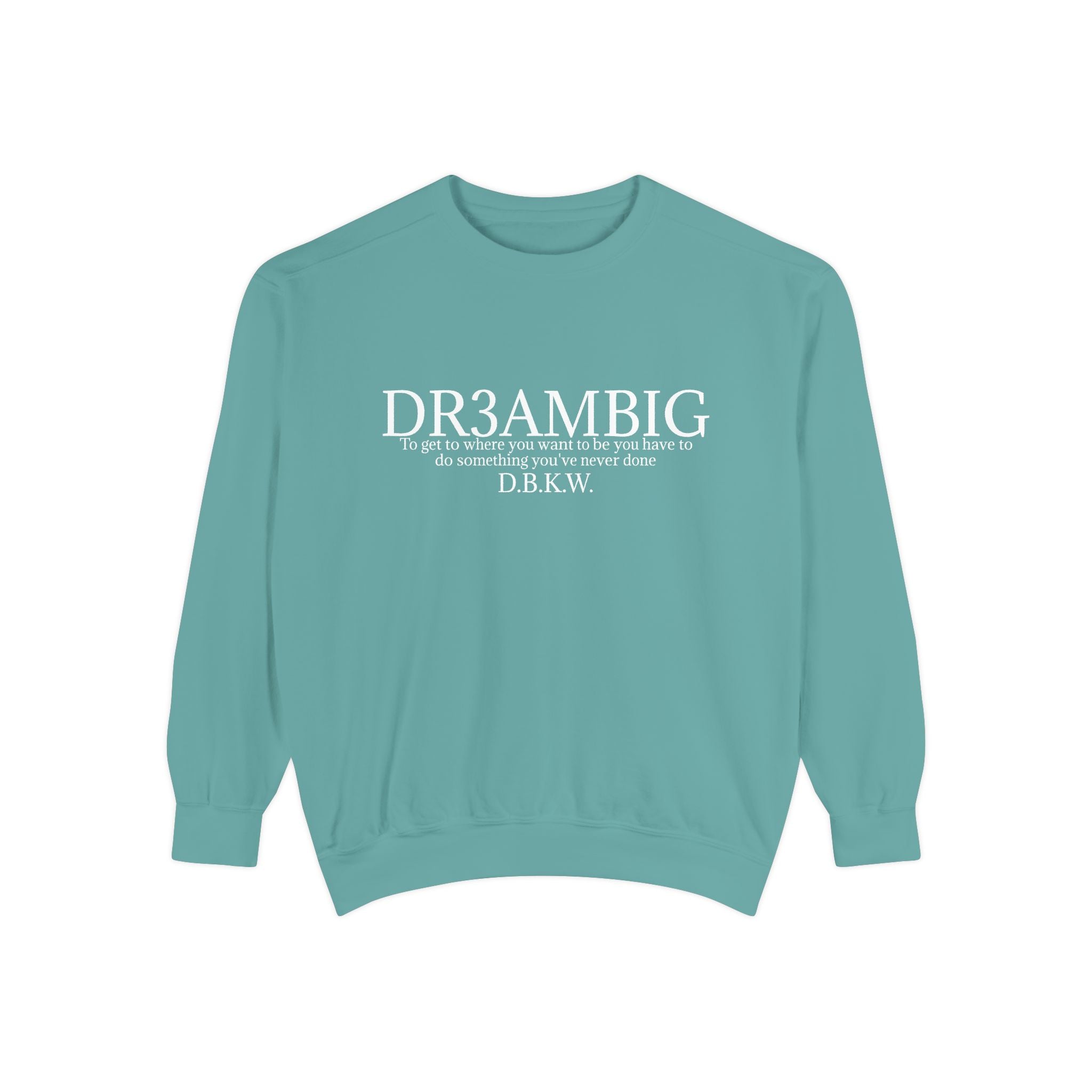 Dream Big Sweatshirt — 'DR3AMBIG' Motivational Garment-Dyed Crewneck