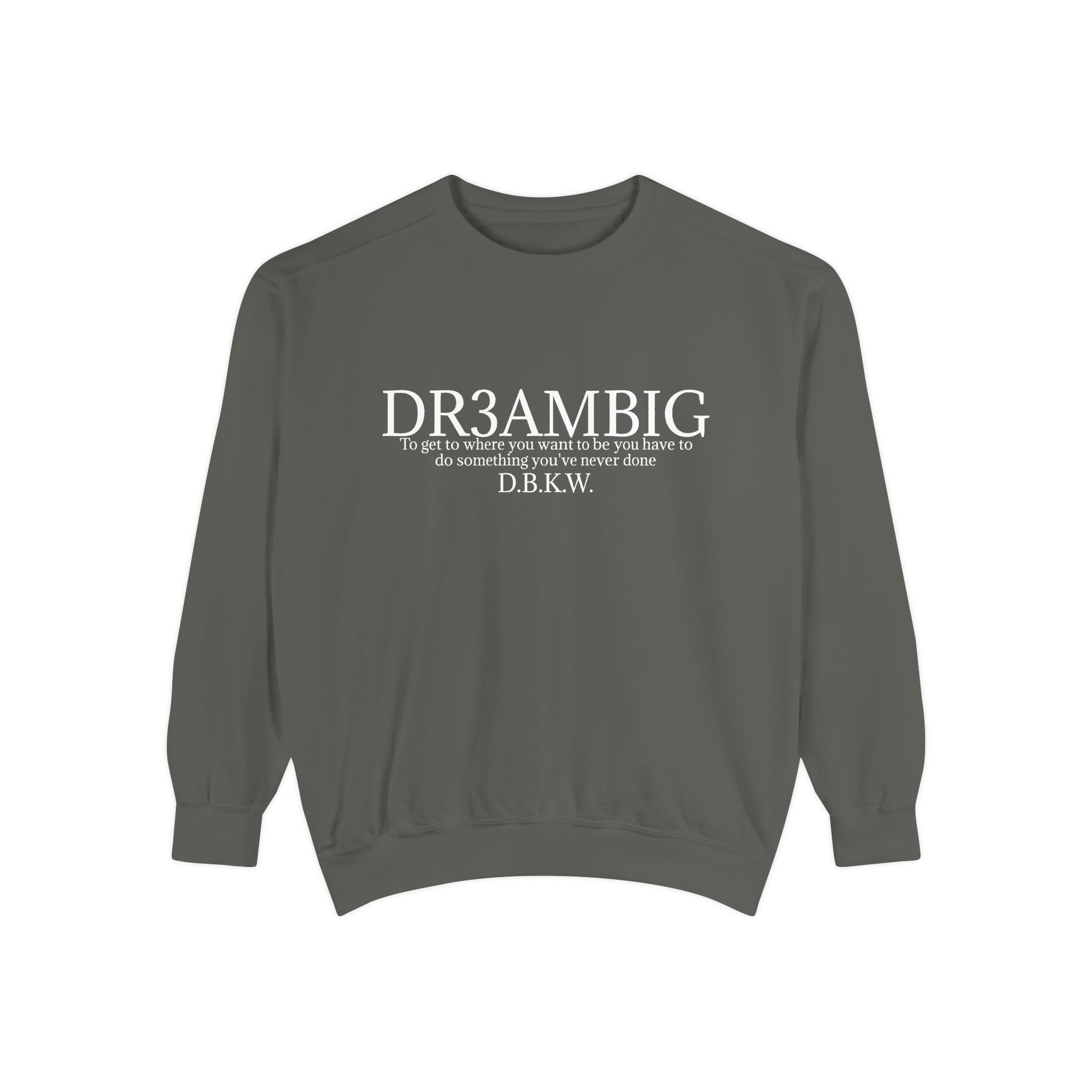 Dream Big Sweatshirt — 'DR3AMBIG' Motivational Garment-Dyed Crewneck