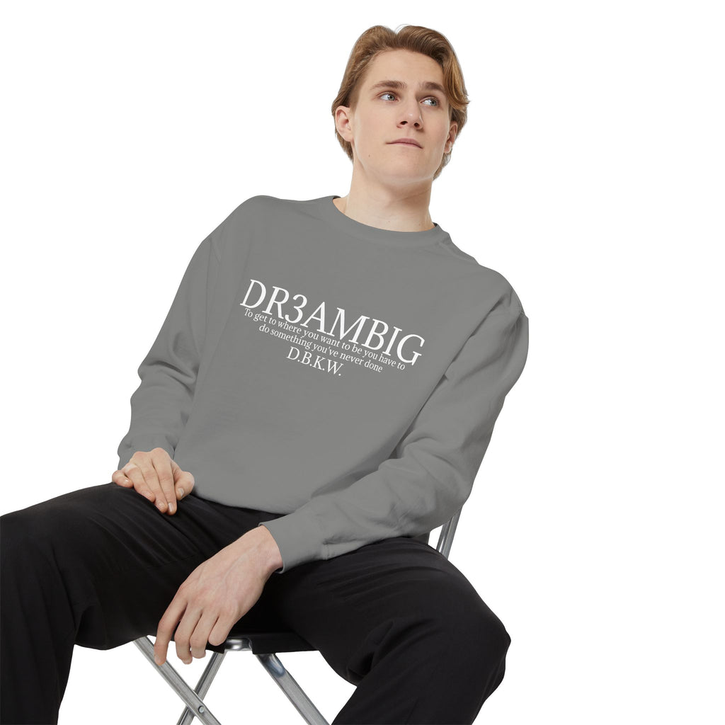 Dream Big Sweatshirt — 'DR3AMBIG' Motivational Garment-Dyed Crewneck