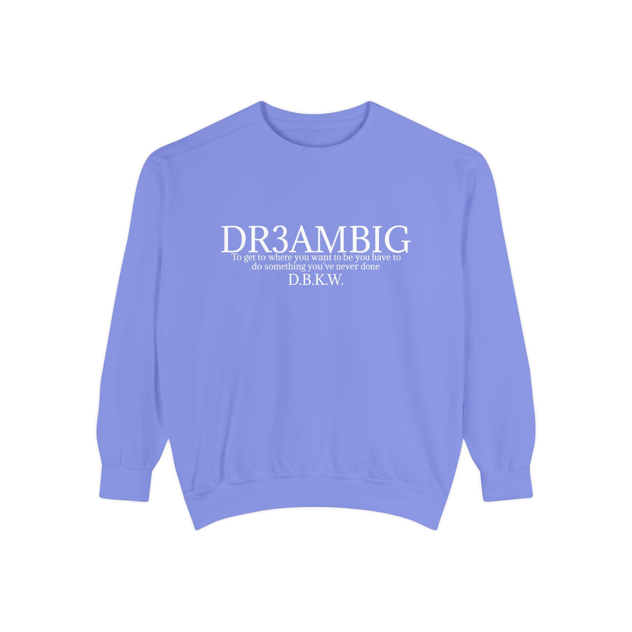 Dream Big Sweatshirt — 'DR3AMBIG' Motivational Garment-Dyed Crewneck