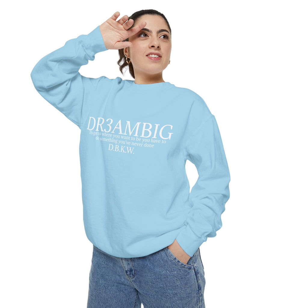 Dream Big Sweatshirt — 'DR3AMBIG' Motivational Garment-Dyed Crewneck