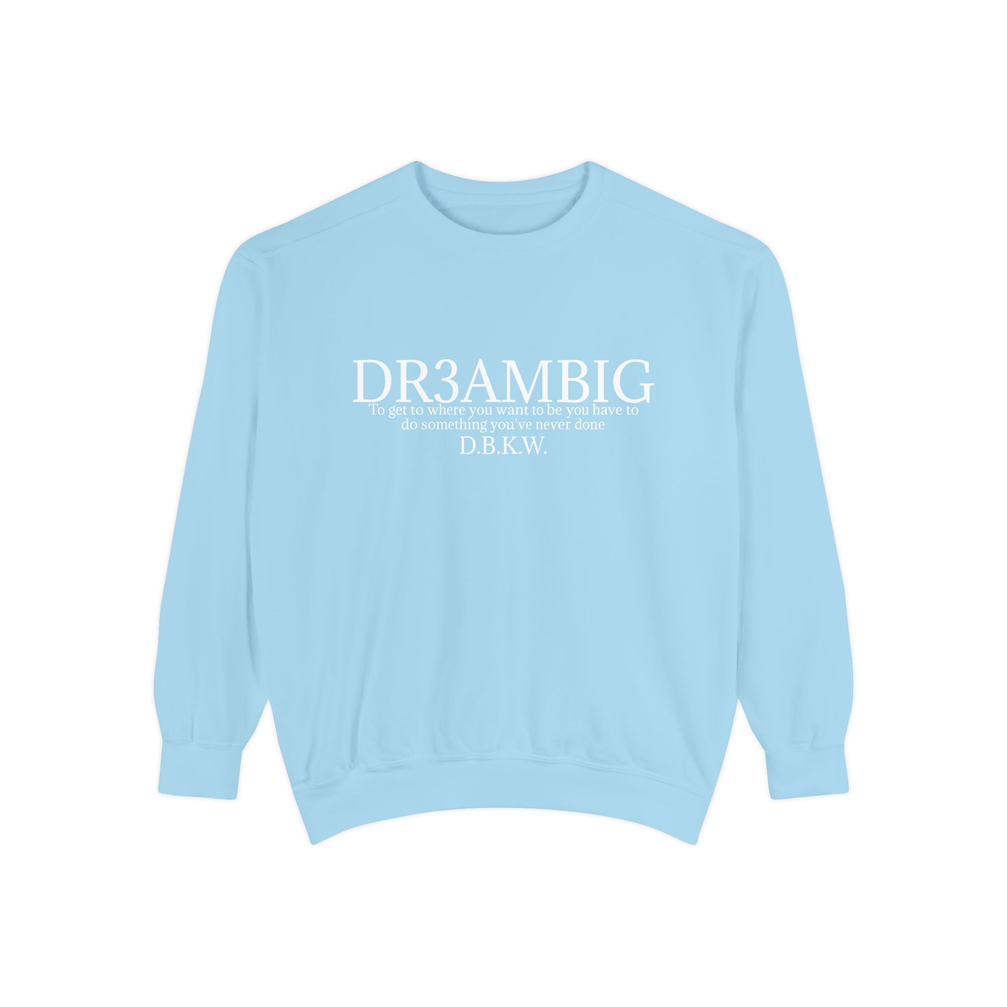 Dream Big Sweatshirt — 'DR3AMBIG' Motivational Garment-Dyed Crewneck