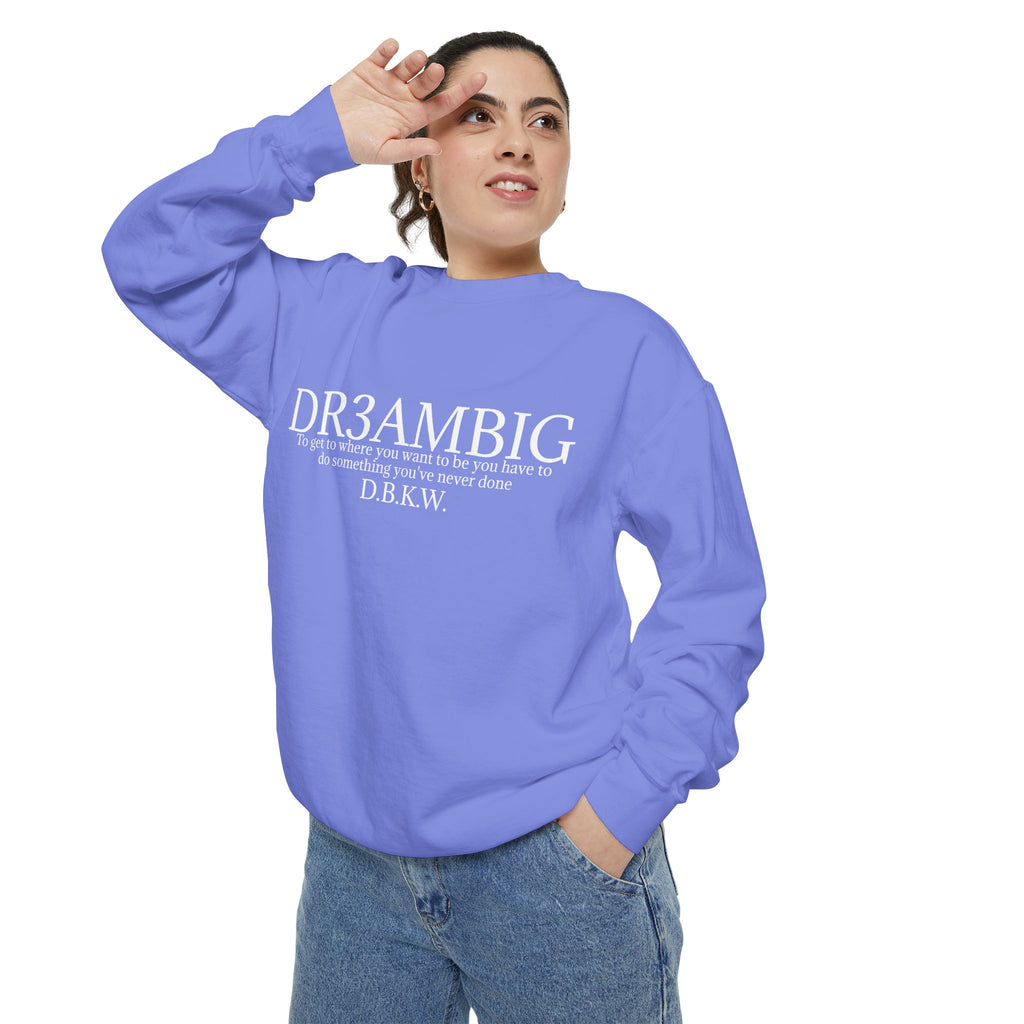Dream Big Sweatshirt — 'DR3AMBIG' Motivational Garment-Dyed Crewneck