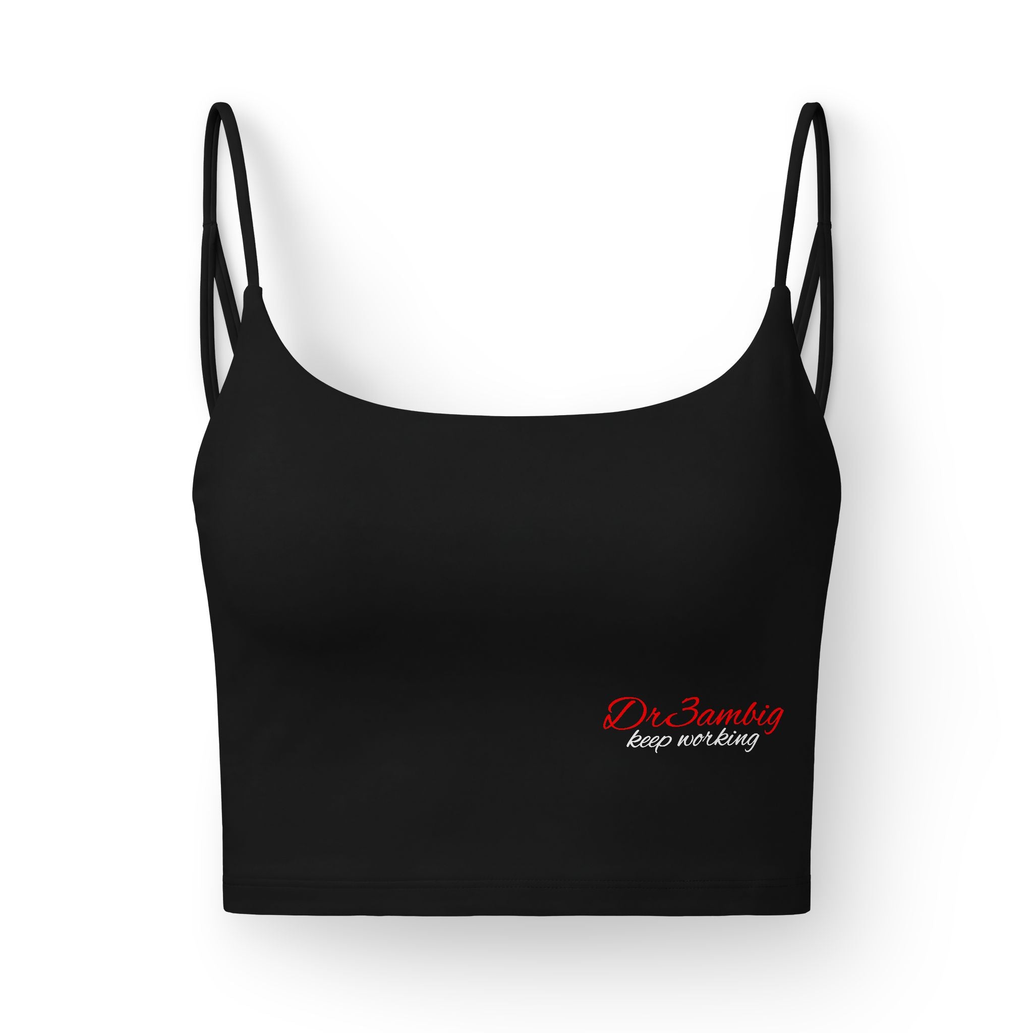 Luxe Women's Crop Bra – Minimal Red Script Logo
