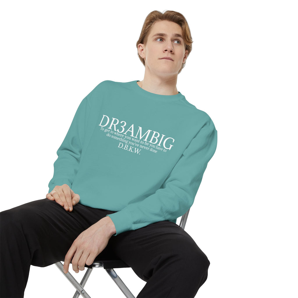 Dream Big Sweatshirt — 'DR3AMBIG' Motivational Garment-Dyed Crewneck