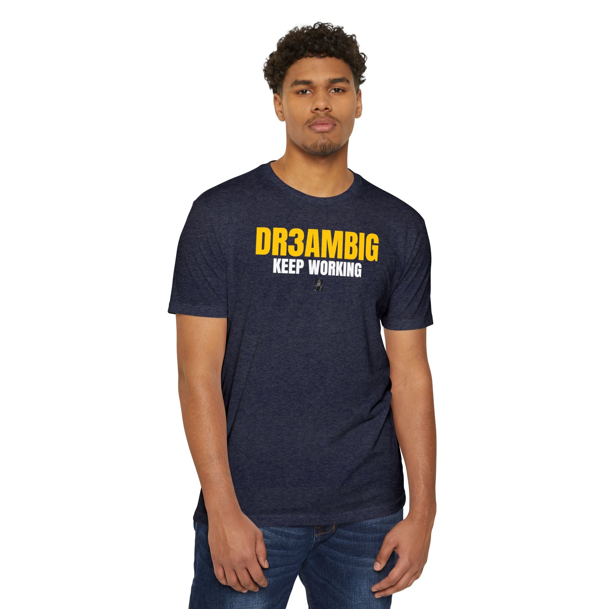 Dream Big Yellow Text T-Shirt — Bold Motivational Graphic Tee