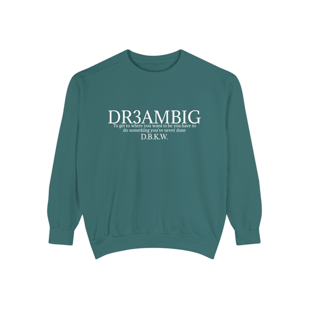 Dream Big Sweatshirt — 'DR3AMBIG' Motivational Garment-Dyed Crewneck