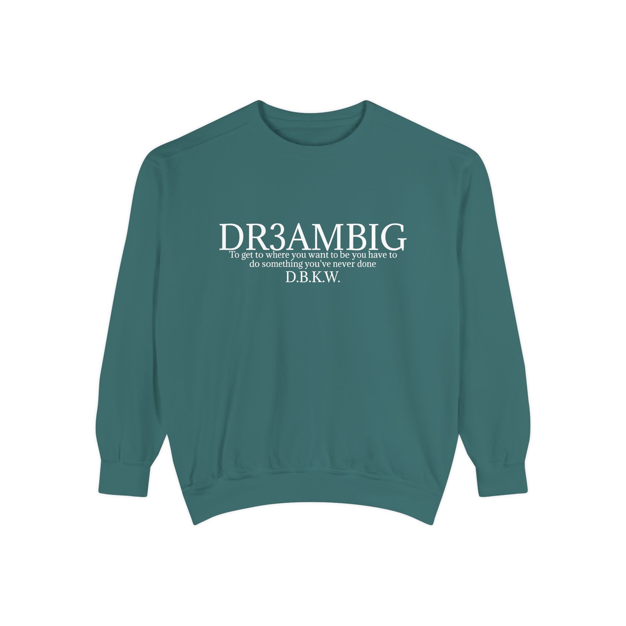 Dream Big Sweatshirt — 'DR3AMBIG' Motivational Garment-Dyed Crewneck