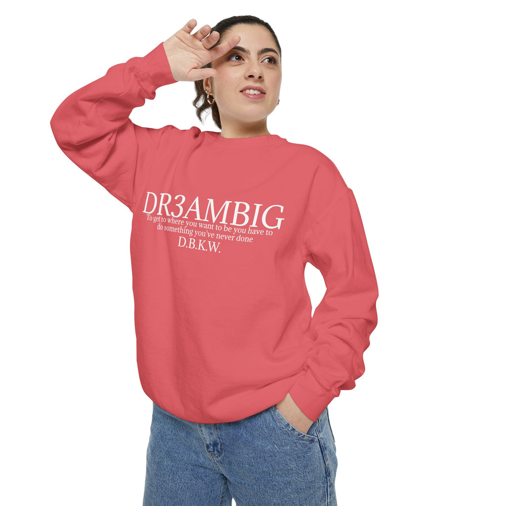Dream Big Sweatshirt — 'DR3AMBIG' Motivational Garment-Dyed Crewneck
