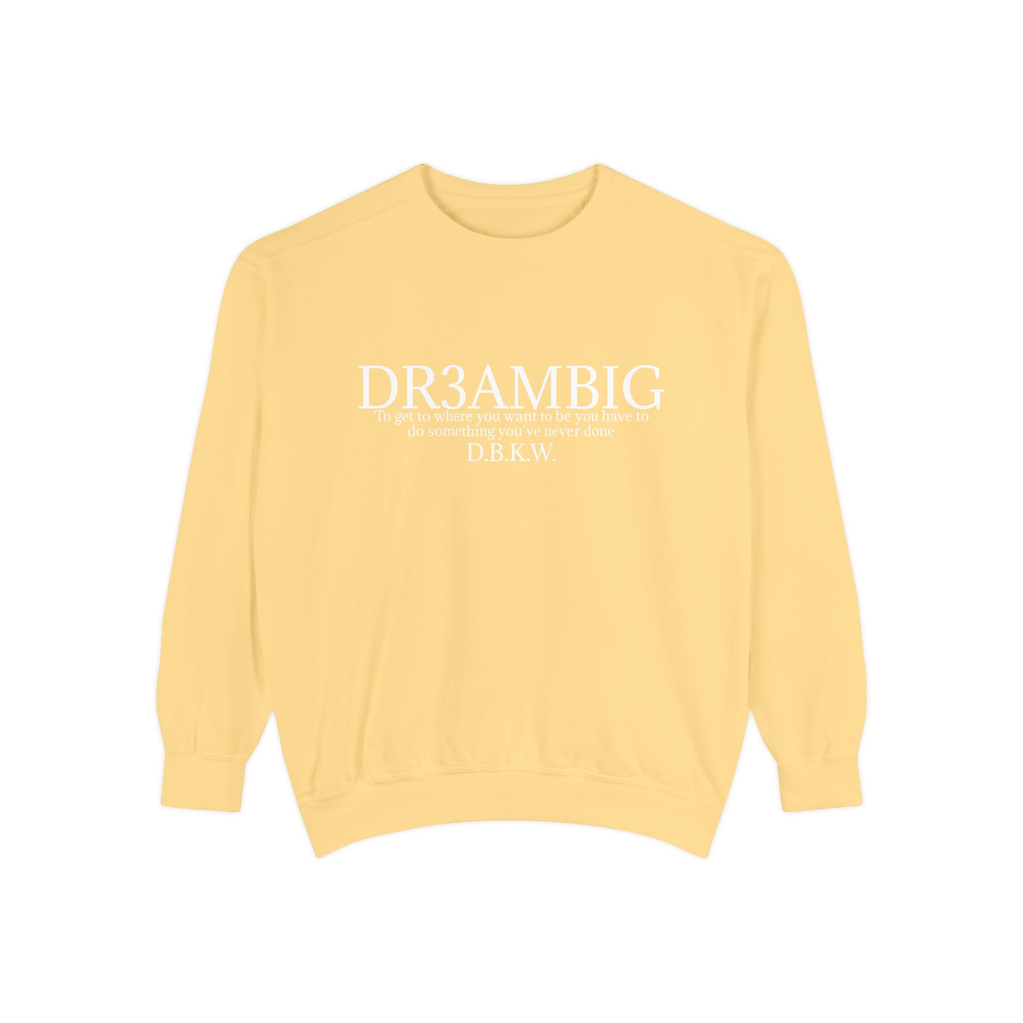 Dream Big Sweatshirt — 'DR3AMBIG' Motivational Garment-Dyed Crewneck