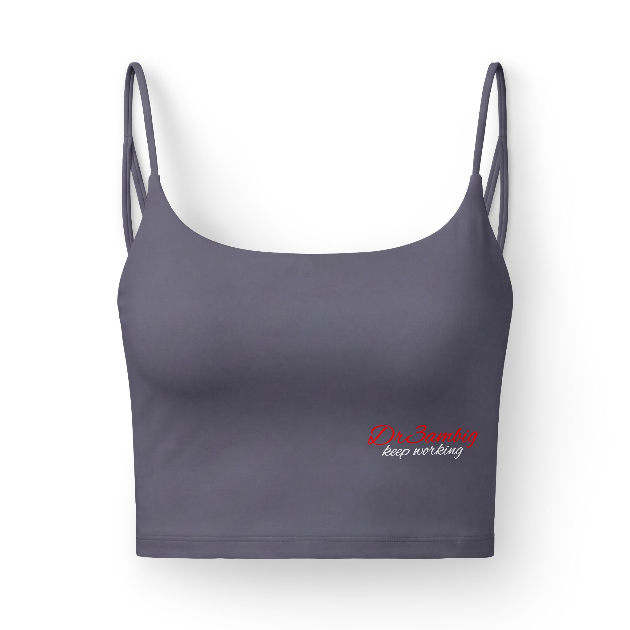 Luxe Women's Crop Bra – Minimal Red Script Logo