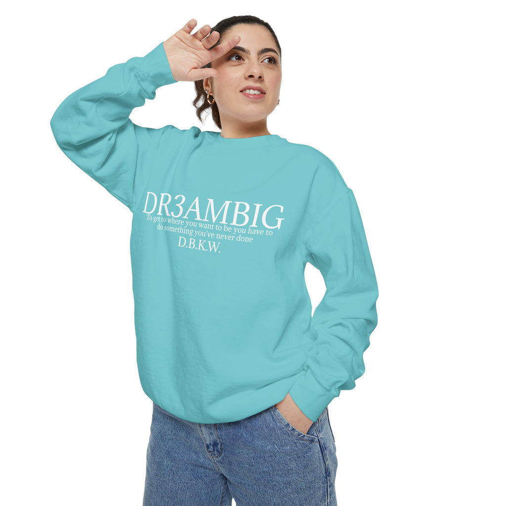 Dream Big Sweatshirt — 'DR3AMBIG' Motivational Garment-Dyed Crewneck