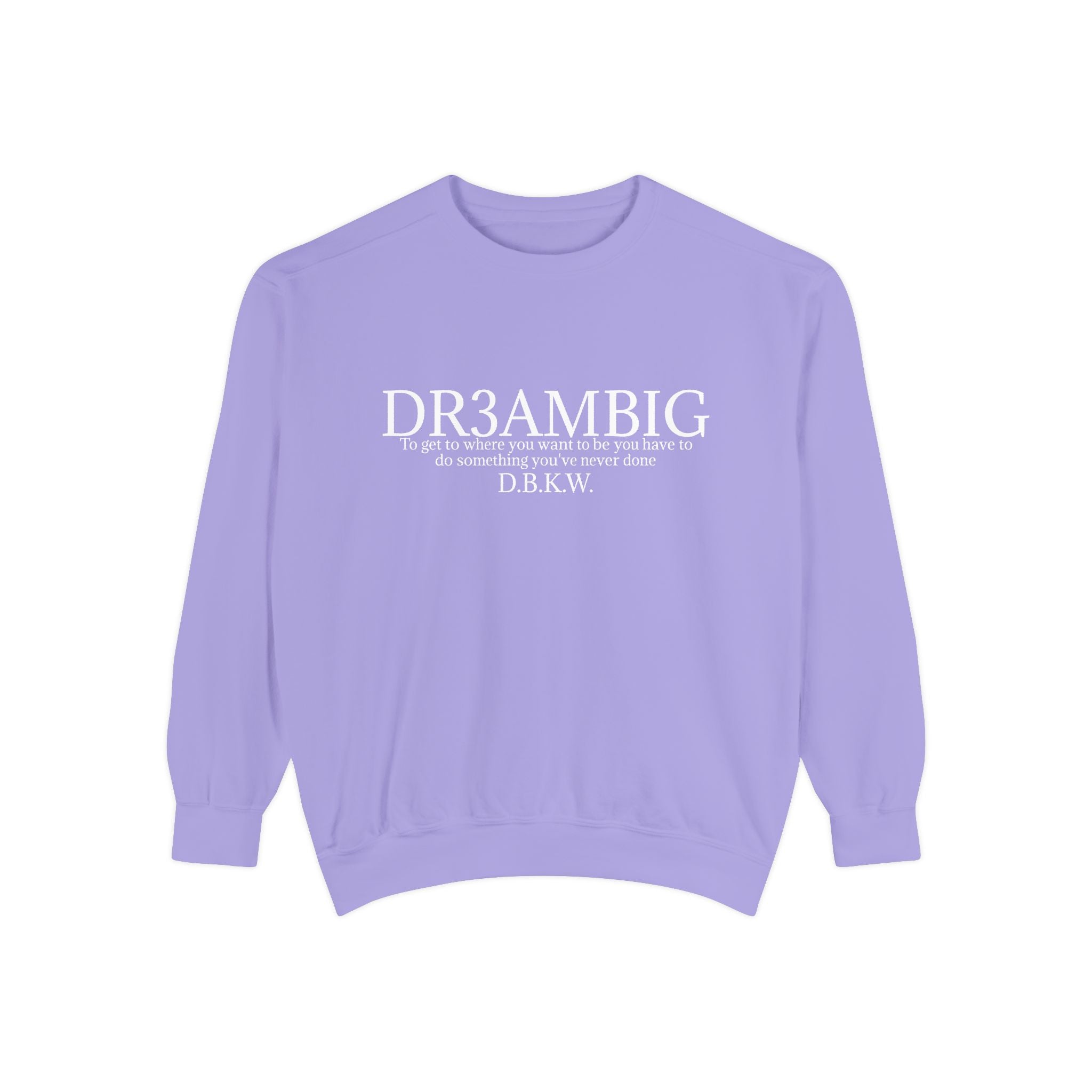 Dream Big Sweatshirt — 'DR3AMBIG' Motivational Garment-Dyed Crewneck