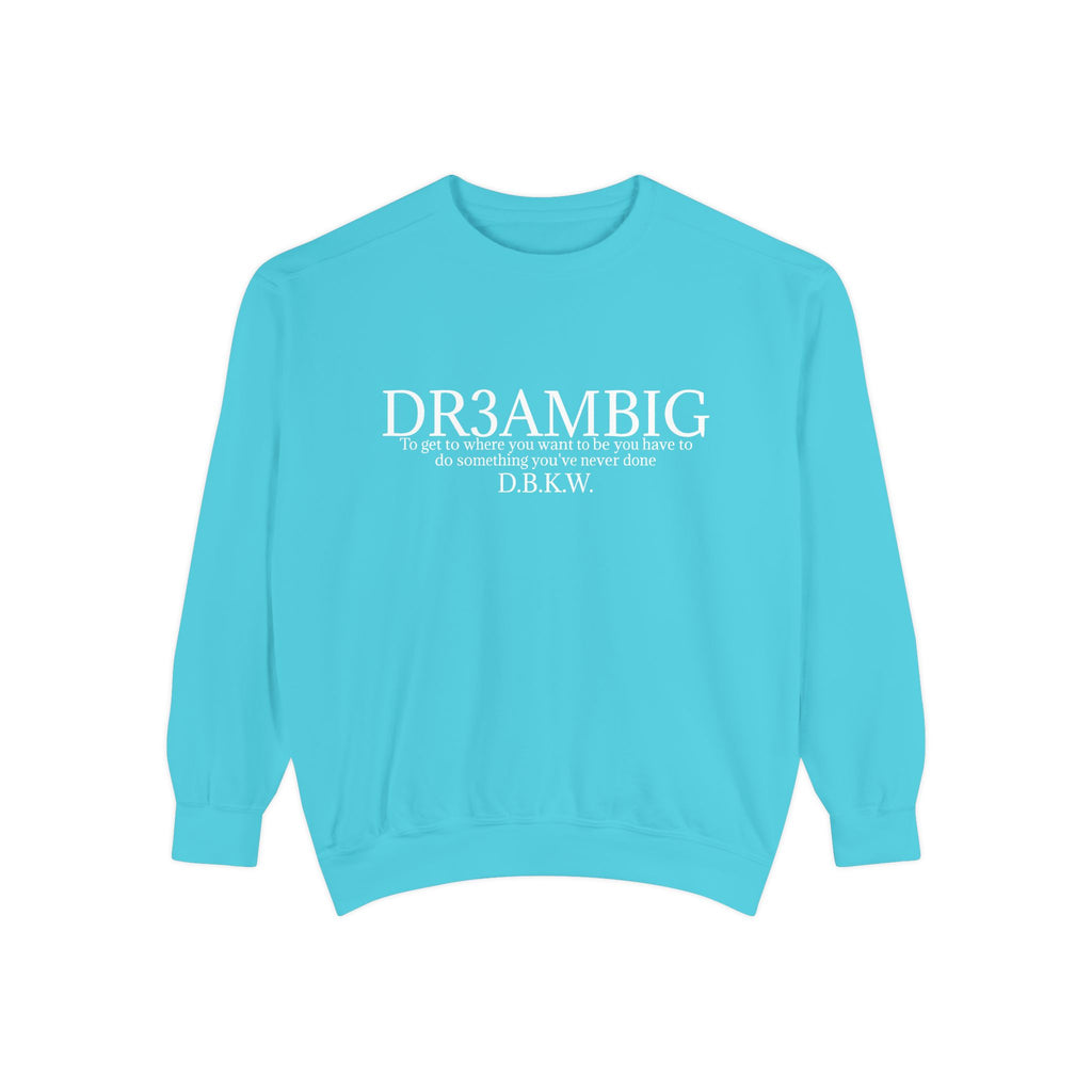 Dream Big Sweatshirt — 'DR3AMBIG' Motivational Garment-Dyed Crewneck
