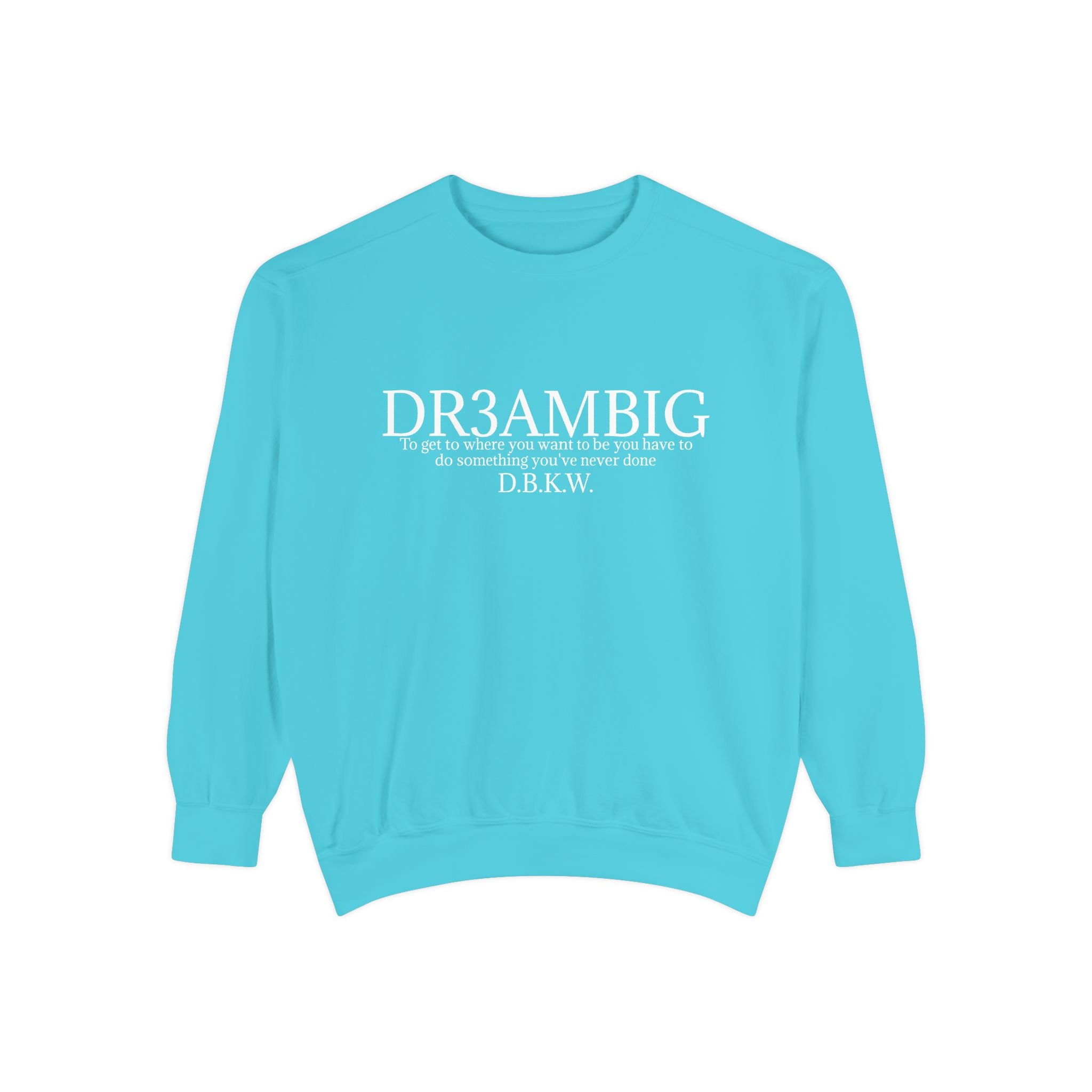 Dream Big Sweatshirt — 'DR3AMBIG' Motivational Garment-Dyed Crewneck