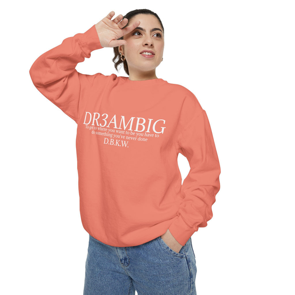 Dream Big Sweatshirt — 'DR3AMBIG' Motivational Garment-Dyed Crewneck