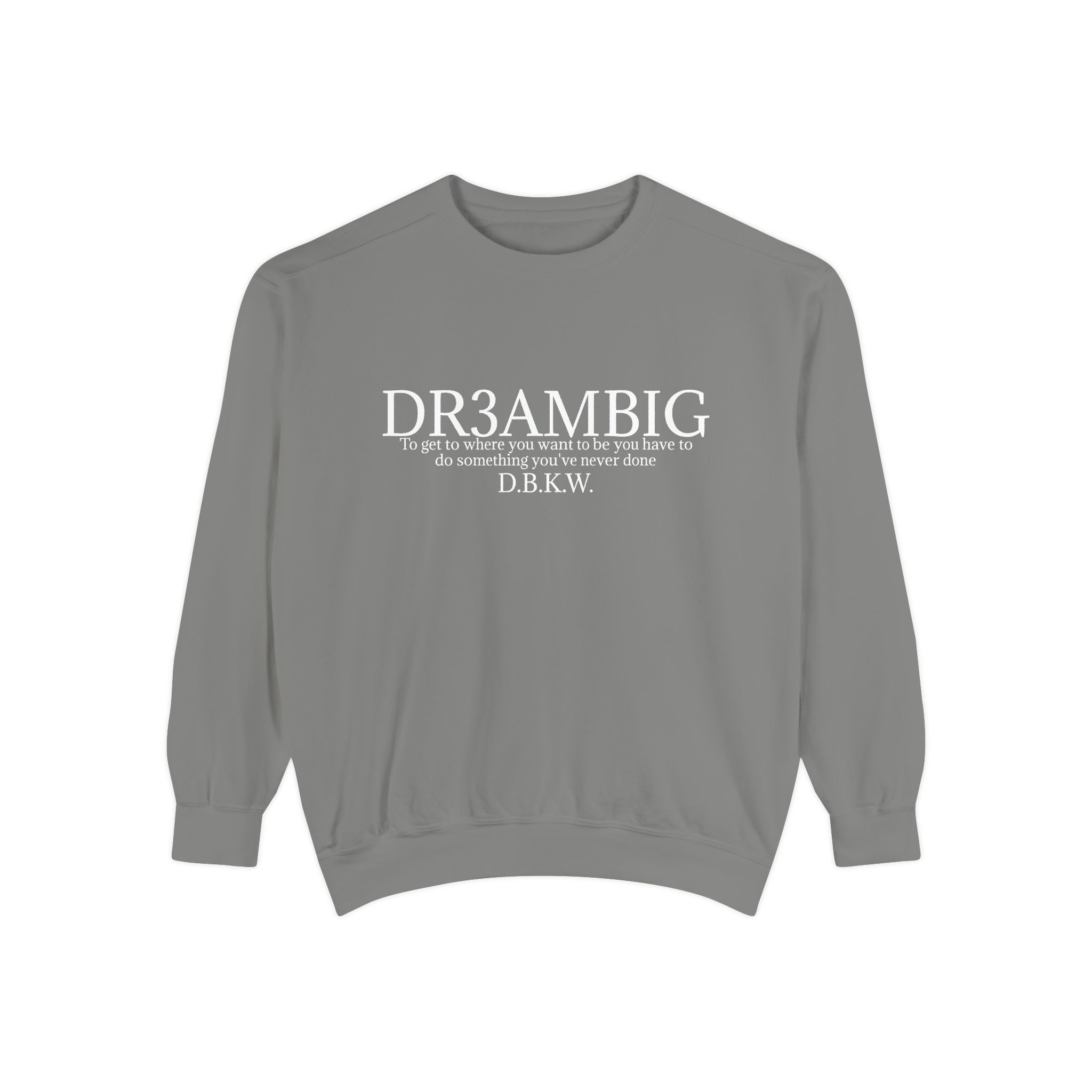 Dream Big Sweatshirt — 'DR3AMBIG' Motivational Garment-Dyed Crewneck